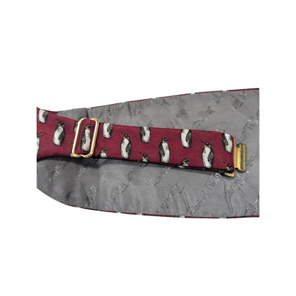 Robert Talbott Carmel Valley Vintage Penguin Cumberbund Red, Gold hardware - Picture 5 of 6